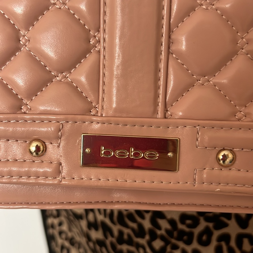 Bebe pink quilted gold chain crossbody bag with studs - Picture 4 of 17